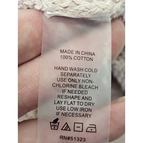 ALK Women's L Vince‎ Camuto Cotton Popcorn Sweater Light Pink Knit Pullover EUC - Picture 7 of 9